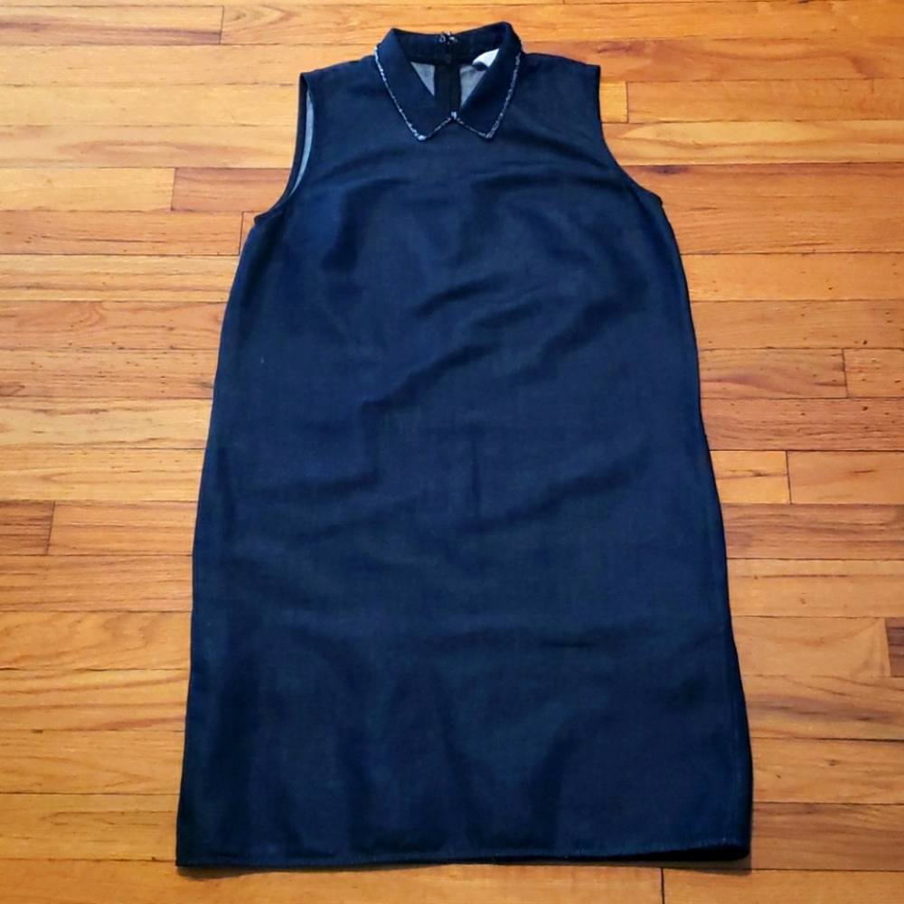 Denim collar dress